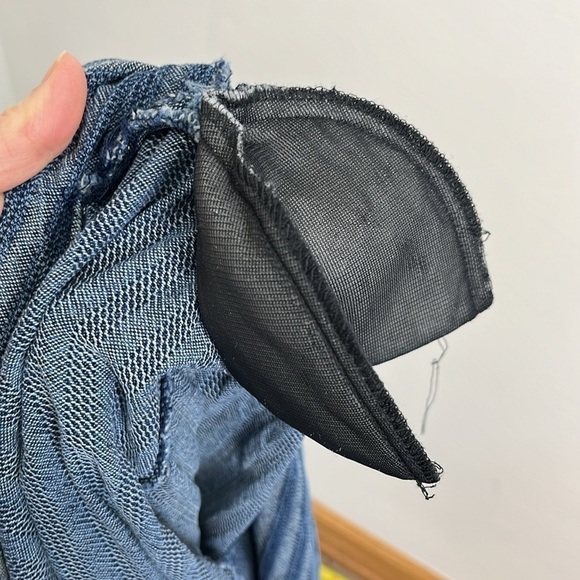 VTG Raphael Lorenzo Womens Blazer Boxy Jacket Denim Pinstriped Size 3X 90s Y2K - Picture 8 of 15